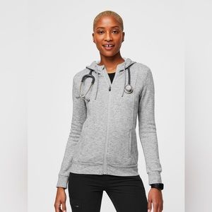 NEW Figs Essential Hoodie in heather grey Size S